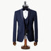 Dark Blue Birdseye 3-Piece Tailored-Fit Tuxedo