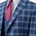 Blue Plaid 3-Piece Tailored-Fit Suit with Notch Lapels