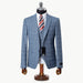 Slate Blue Windowpane 3-Piece Tailored-Fit Suit