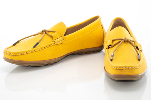 Yellow Leather Driver Loafers