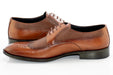 Brown Perforated Lace-Up Textured Derby