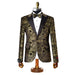 Orlando | Black and Gold Paisley Tailored-Fit Jacket