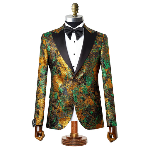 Orlando | Green and Gold Tailored-Fit Jacket