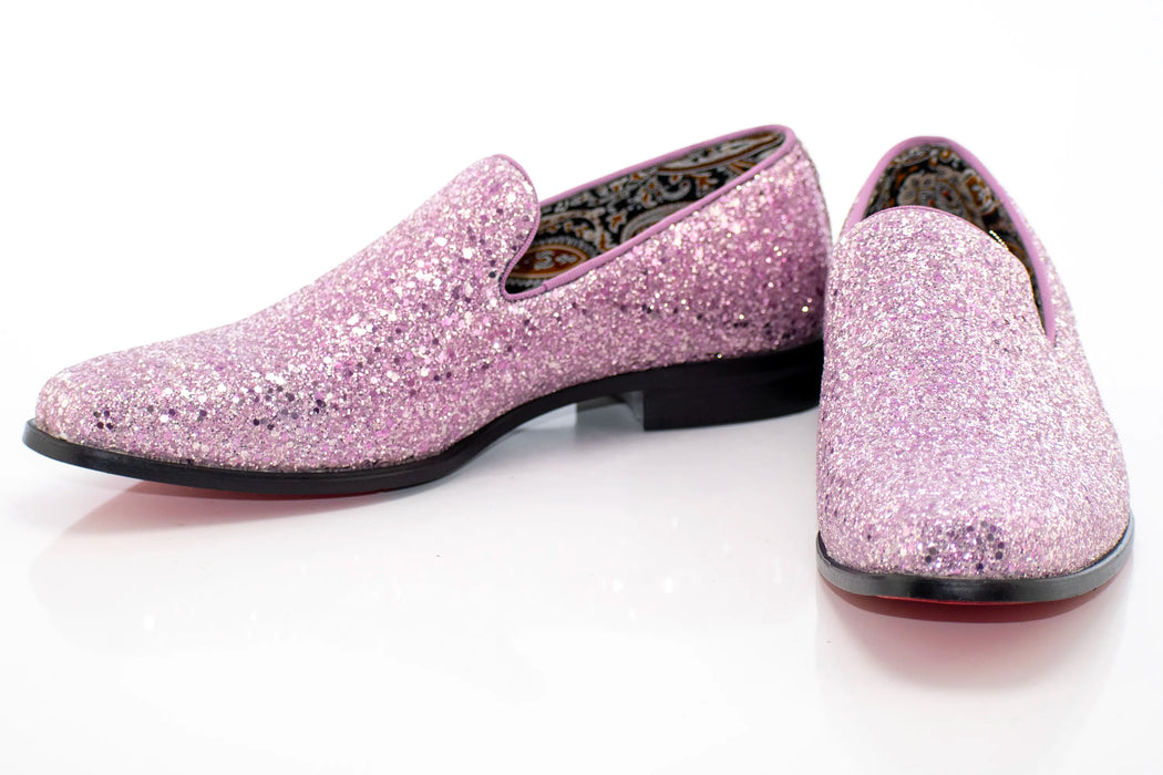 Lilac Glitter Smoking Loafer