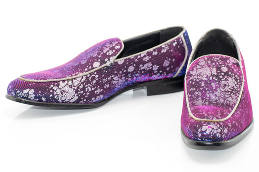 Silver Floral Iridescent Slip-On Loafers
