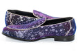 Silver Floral Iridescent Slip-On Loafers