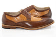 Cognac and Tan Two-Tone Wingtip Lace-Ups