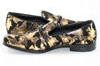 Black and Gold Camo Smoking Loafer