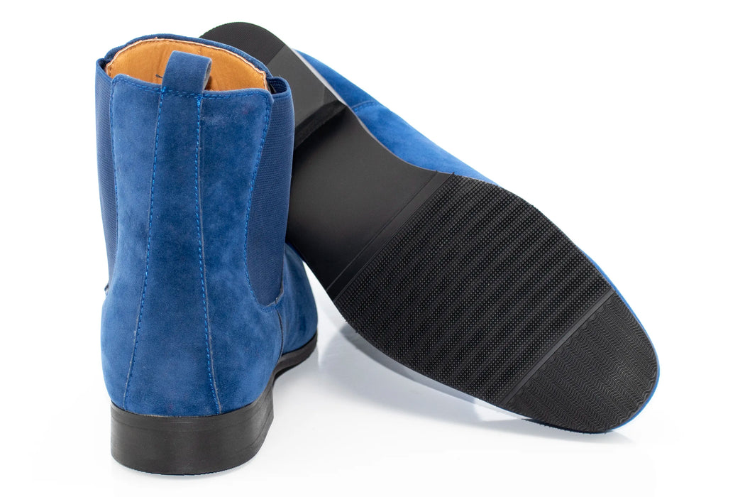 Blue Suede Long Shaft Chelsea Boot