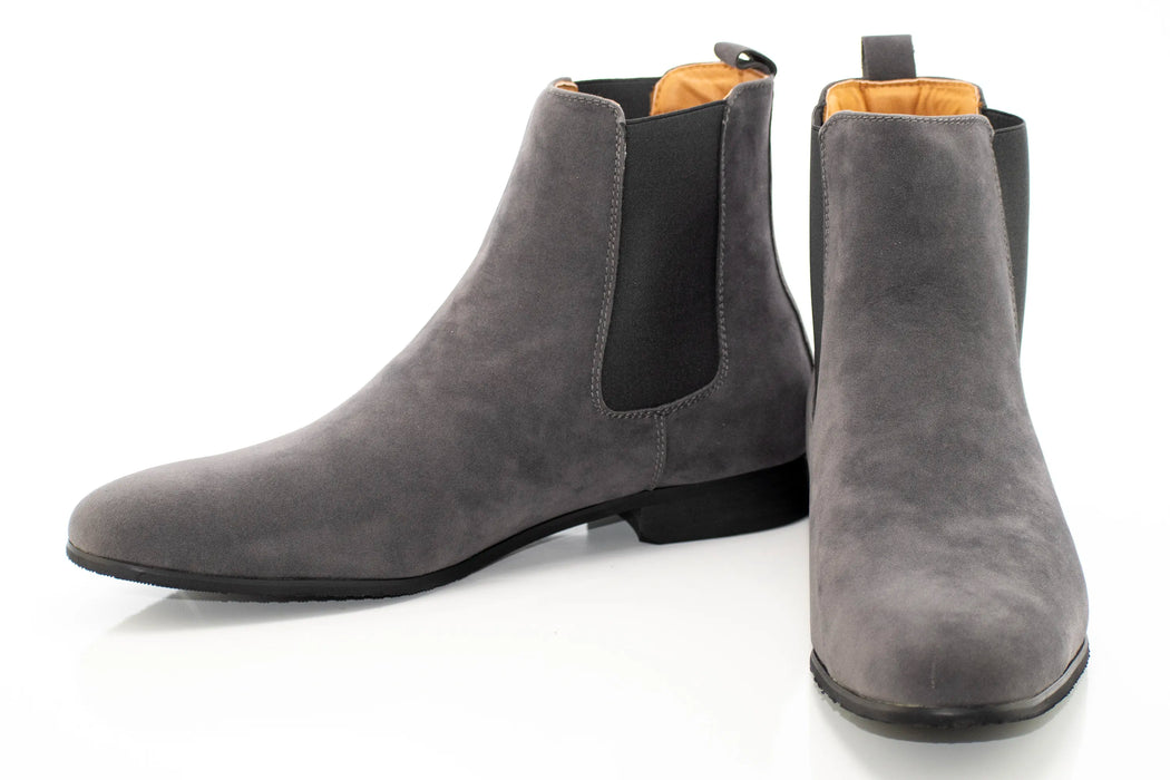 Gray Suede Long Shaft Chelsea Boot