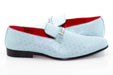 Men's Light Blue Textured Bit Loafer