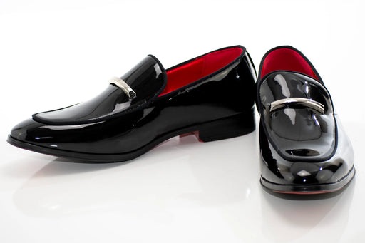 Men's Black Patent Leather Slip-On Loafers