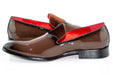 Brown Patent Leather and Velvet Loafer