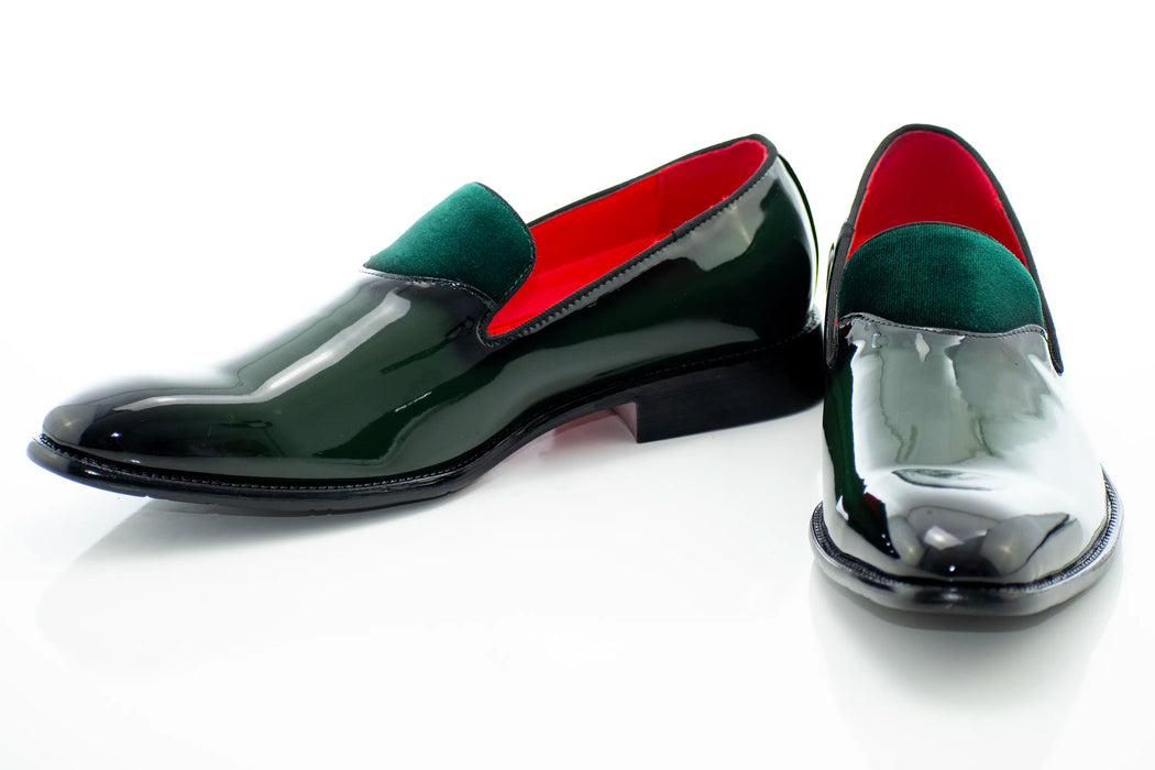 Green Patent Leather and Velvet Loafer