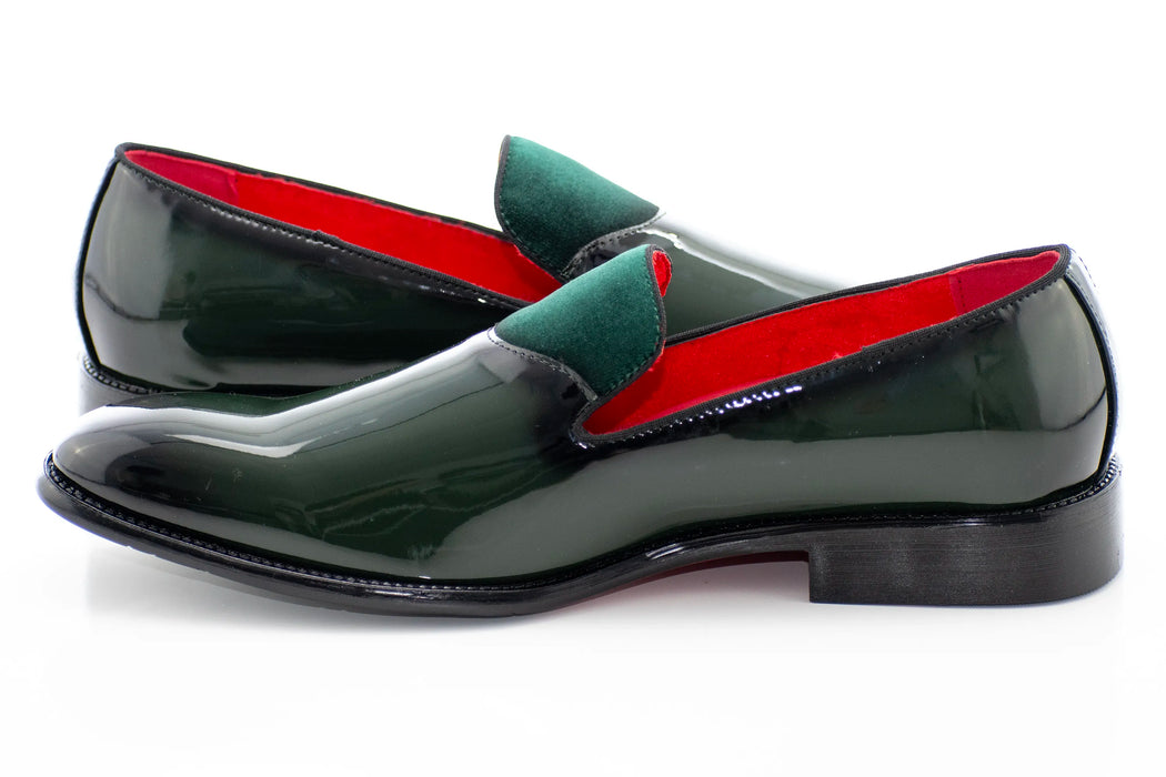 Green Patent Leather and Velvet Loafer