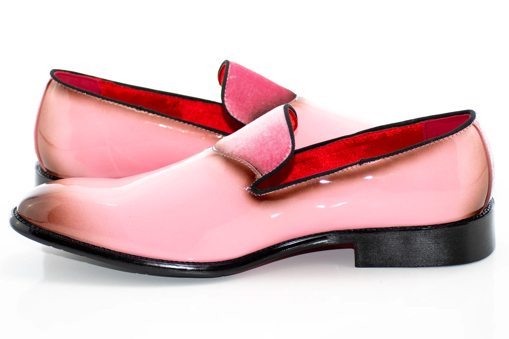 Pink Patent Leather and Velvet Loafer