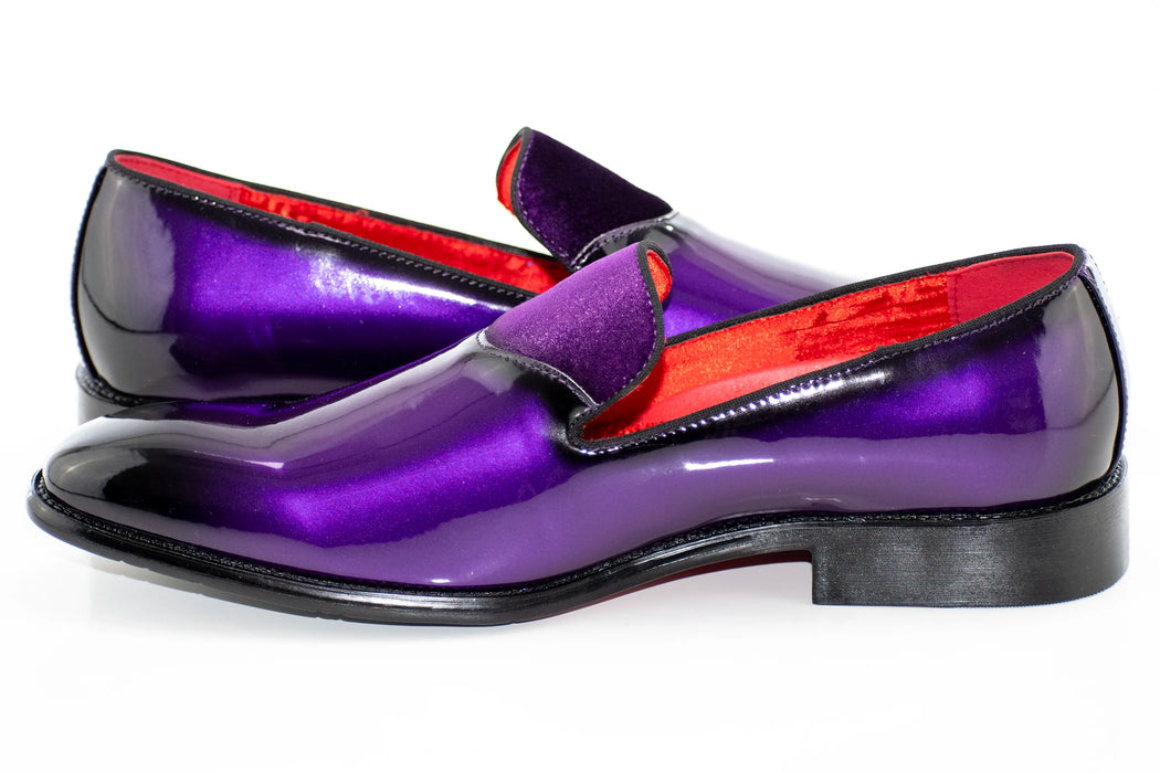 Purple Patent Leather and Velvet Loafer