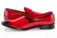Red Patent Leather and Velvet Loafer