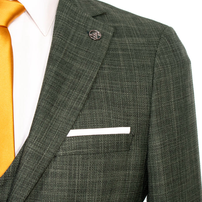 Hunter Green Plaid 3-Piece Tailored-Fit Suit