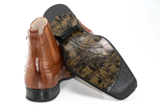 Cognac Side-Zip Dress Boot