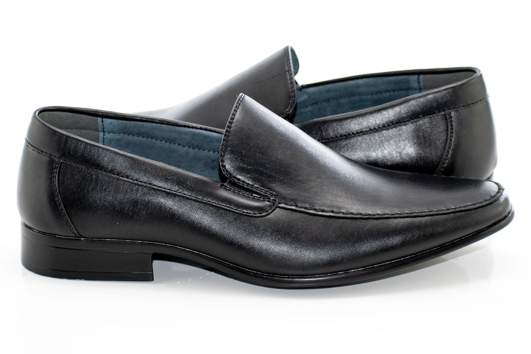 Black Leather Venetian Dress Loafer