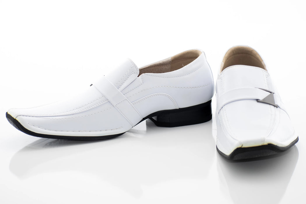 Snow White Square-Toed Slip-On Loafer