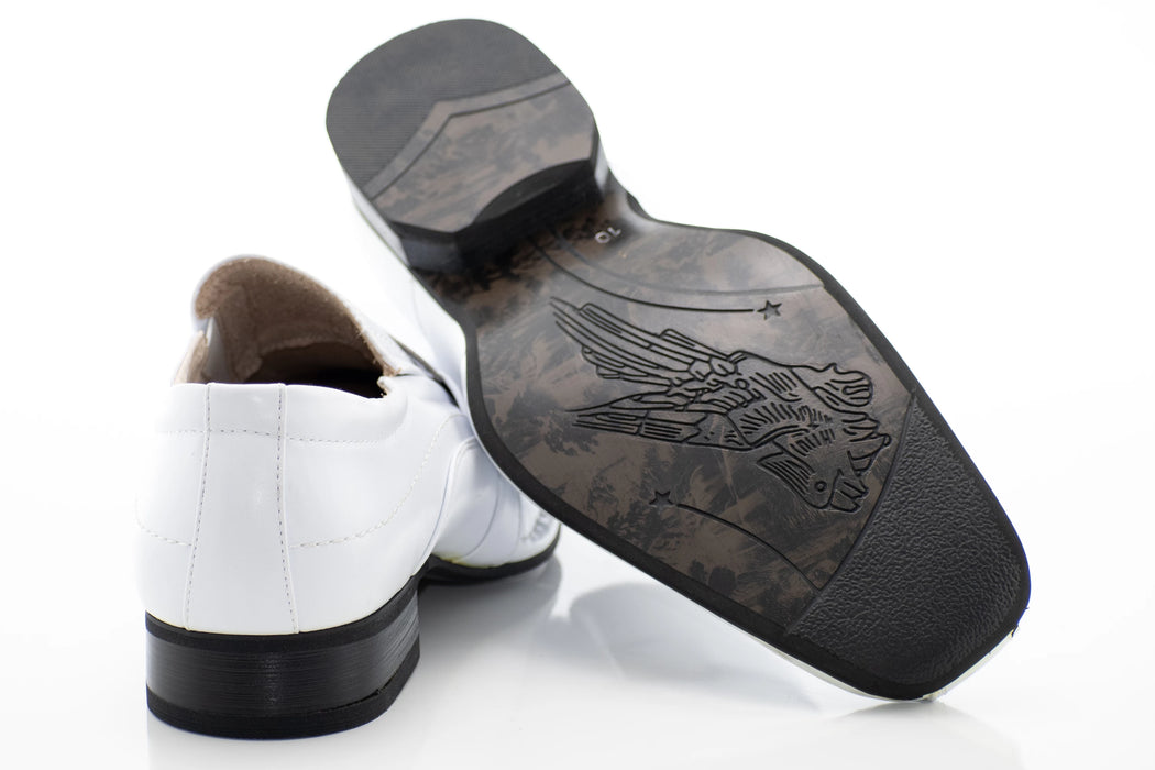 Snow White Square-Toed Slip-On Loafer