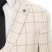 Beige Windowpane 3-Piece Tailored-Fit Suit