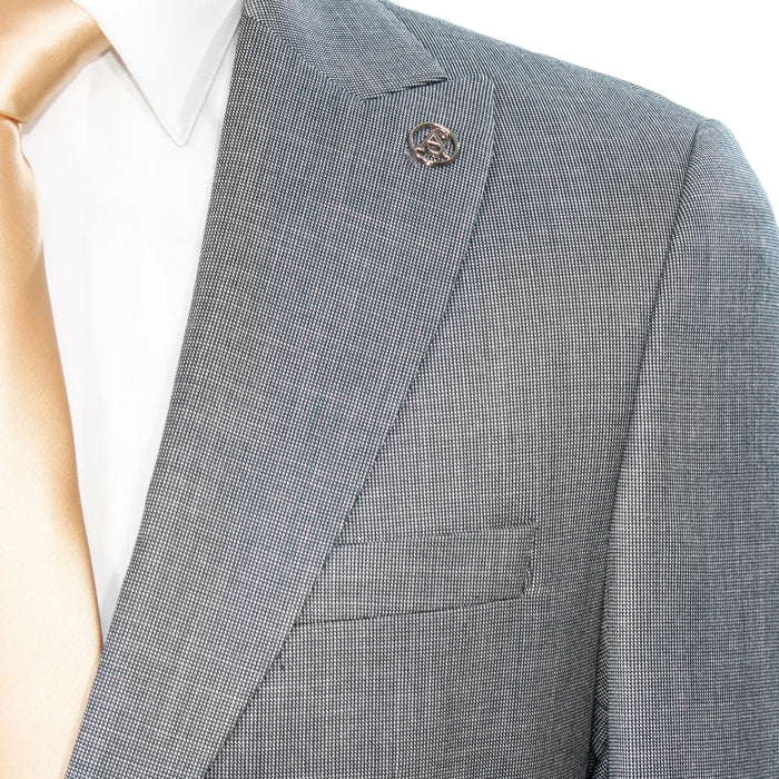 Gray Birdseye 3-Piece Tailored-Fit Suit