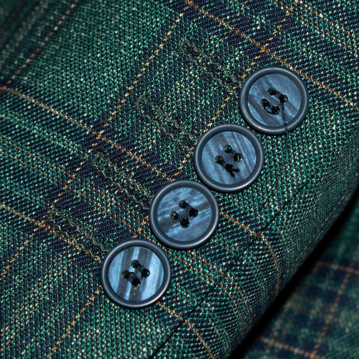 Green Plaid 3-Piece Tailored-Fit Suit