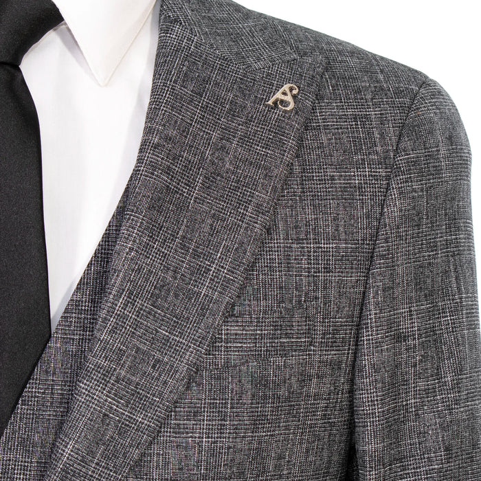 Dark Gray Twill 3-Piece Tailored-Fit Suit