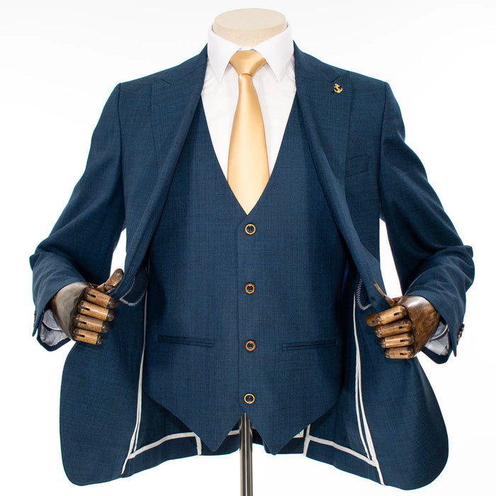 Midnight Blue 3-Piece Tailored-Fit Suit