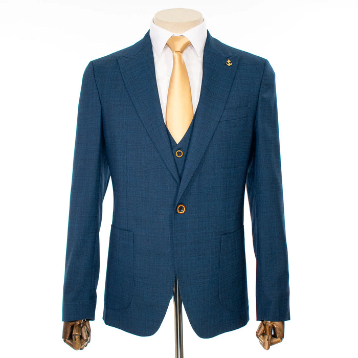 Midnight Blue 3-Piece Tailored-Fit Suit