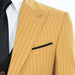 Men's Gold with Black Pinstripe 3-Piece Slim-Fit Suit