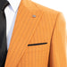 Men's Rust with Black Pinstripe 3-Piece Slim-Fit Suit