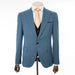 Men's Steel Blue with Black Pinstripe 3-Piece Slim-Fit Suit