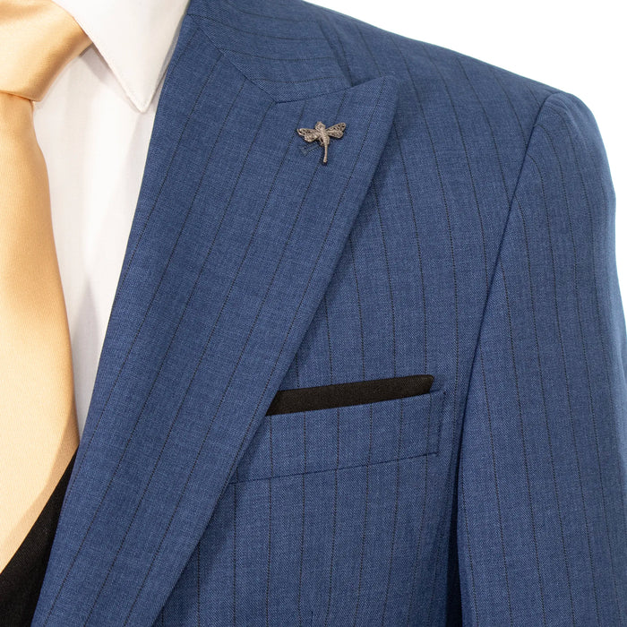 Blue Pinstripe 3-Piece Slim-Fit Suit