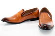 Men's Tan Brown Burnished Leather Dress Loafer