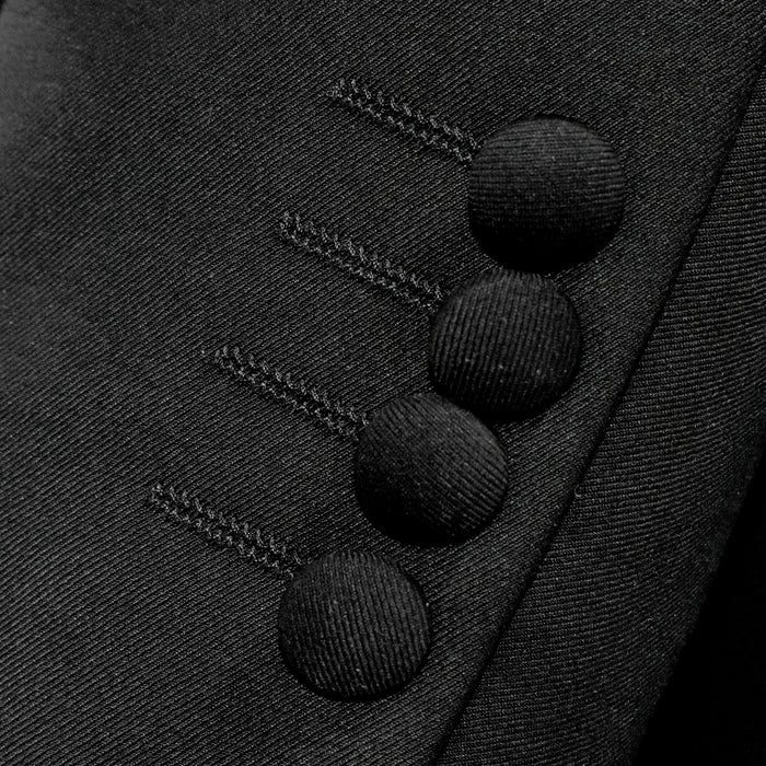 Black 2-Piece Slim-Fit Tuxedo with Burgundy Pattern Shawl Lapel