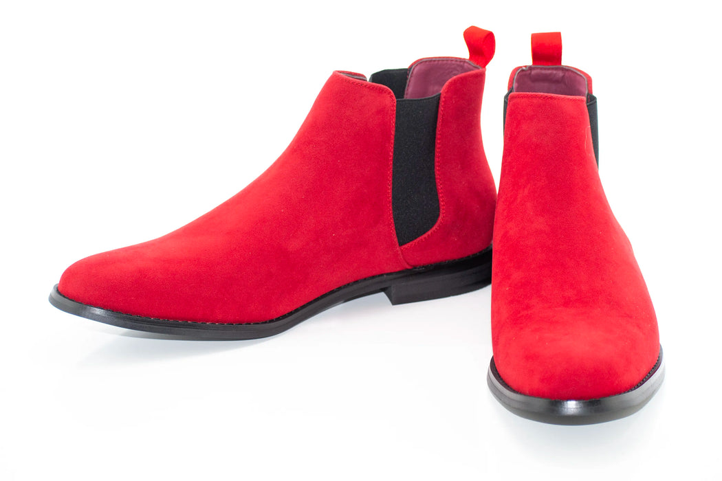 Red Suede Chelsea Boot