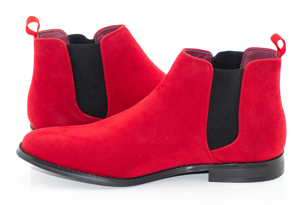 Red Suede Chelsea Boot