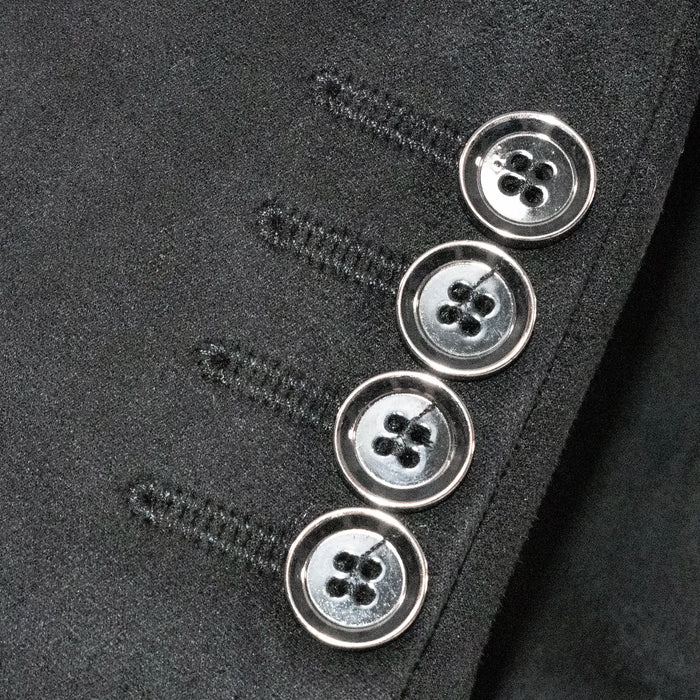 Black Suede Western Embroidery Slim-Fit Blazer