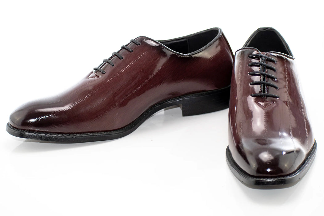 Burgundy Patent Leather Oxford Lace-ups