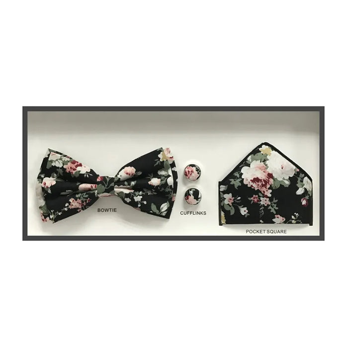 3-Piece Full Bloom Floral Bow Tie Set