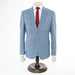 Blue Plaid 3-Piece Modern-Fit Suit With Peak Lapels