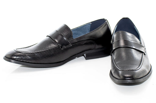 Black Perforated Fashion Dress Loafer