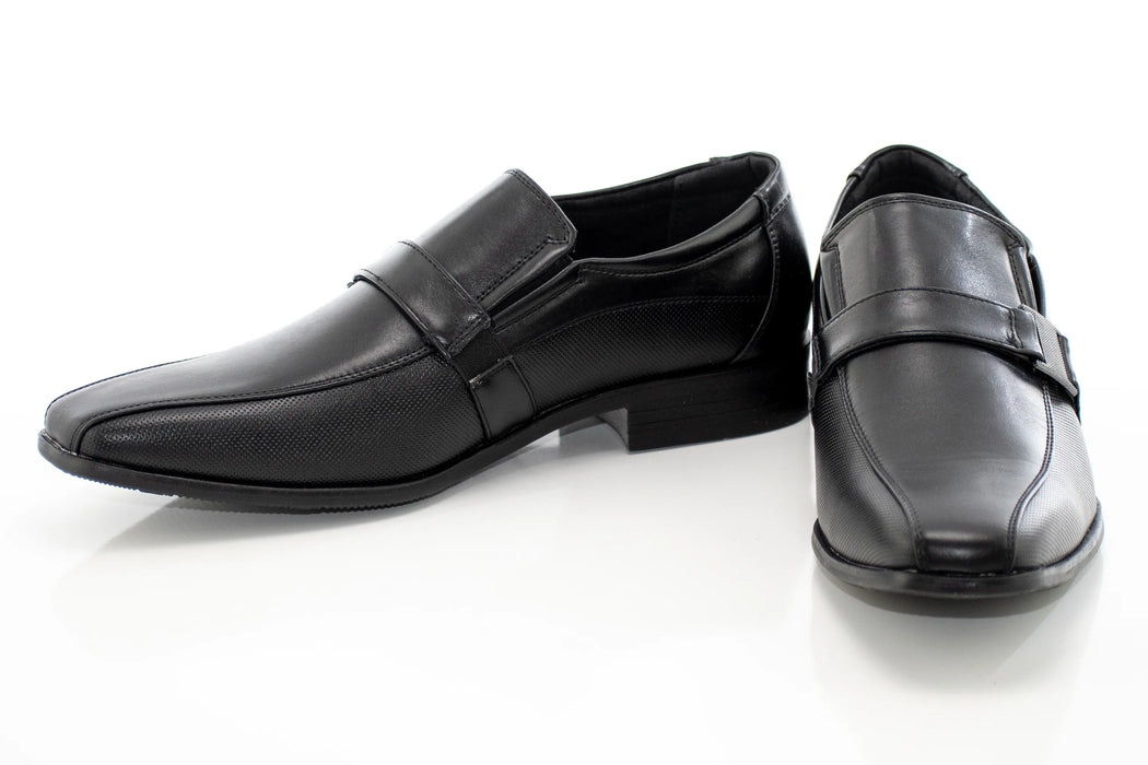 Black Grained Loafer with Band
