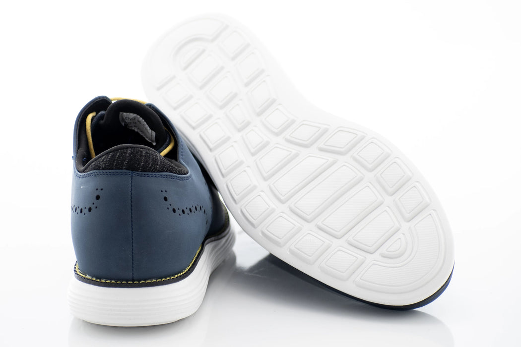 Navy Medallion-Toe Dress Sneaker