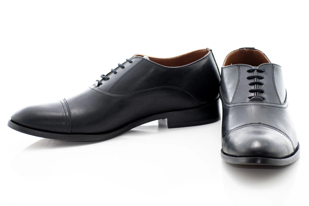 Black Cap Toe Oxford Lace-Up