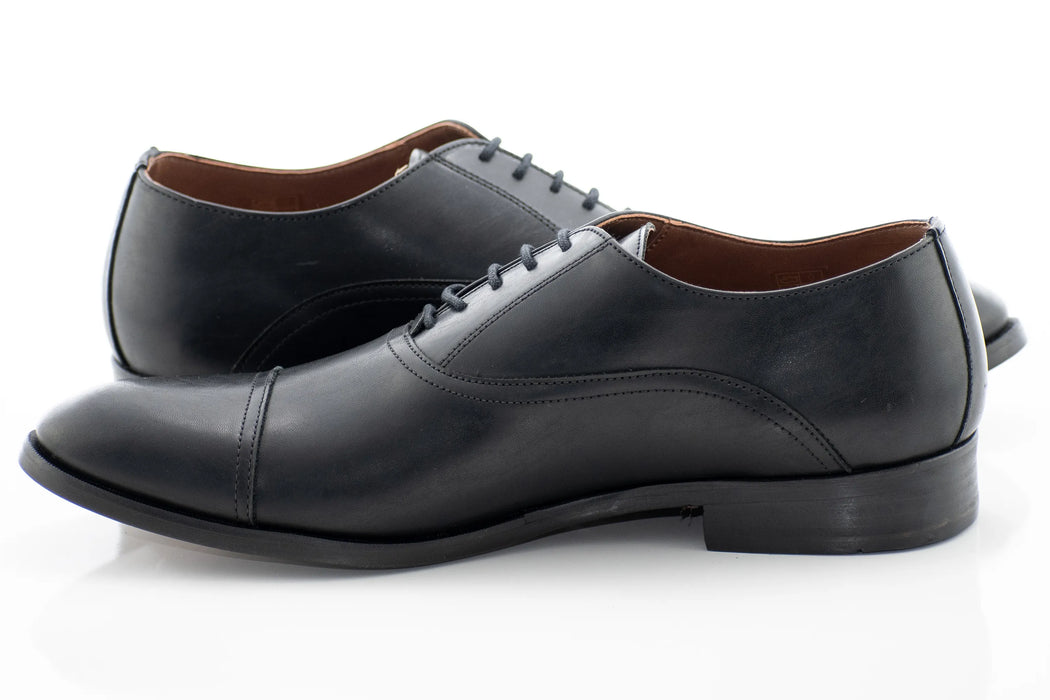 Black Cap Toe Oxford Lace-Up